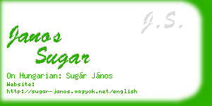 janos sugar business card
