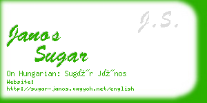 janos sugar business card